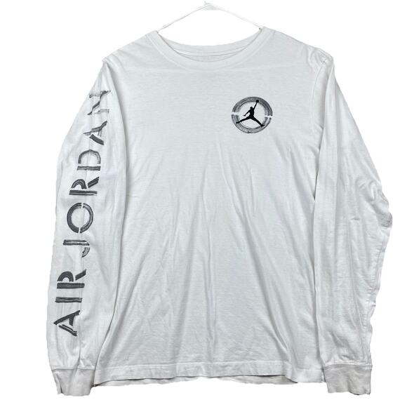 Jordan Air Jordan Jumpman Long Sleeve T-Shirt White Black Graphic XL - Picture 1 of 11